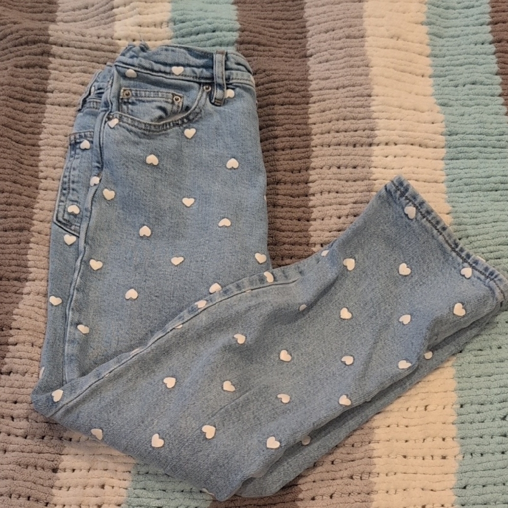 Crewcuts Light Blue Heart Pattern Jeans